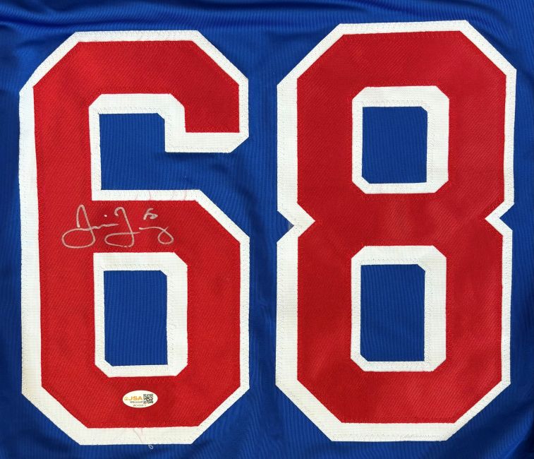 Jaromir Jagr New York Signed Blue Hockey Jersey JSA QR