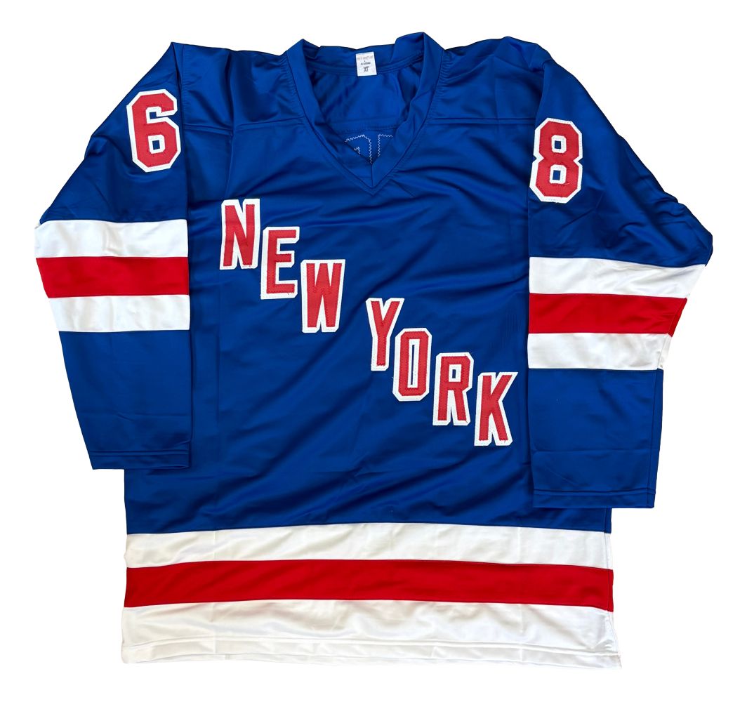 Jaromir Jagr New York Signed Blue Hockey Jersey JSA QR