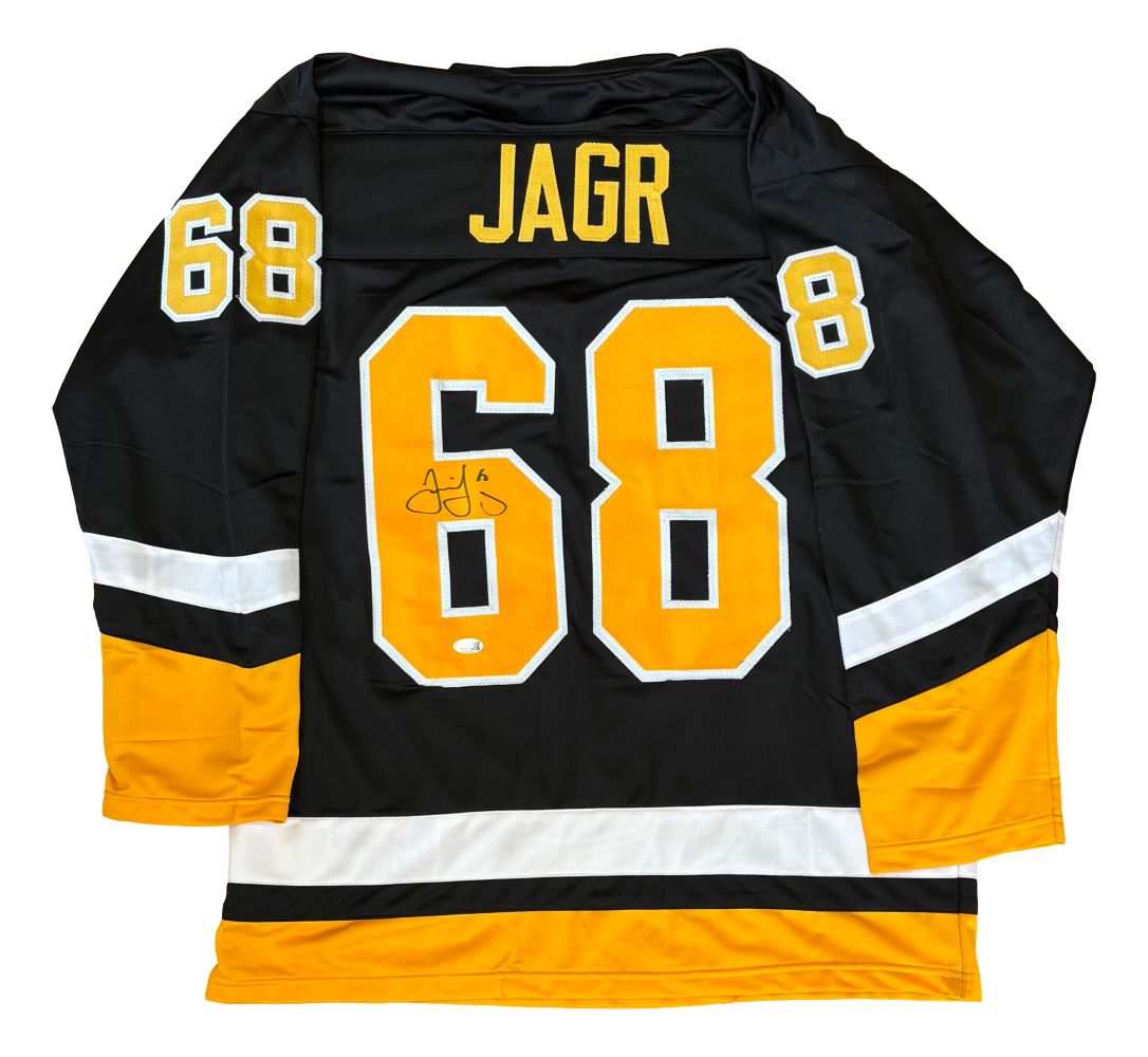 Jaromir Jagr Pittsburgh Signed Black Hockey Jersey JSA QR