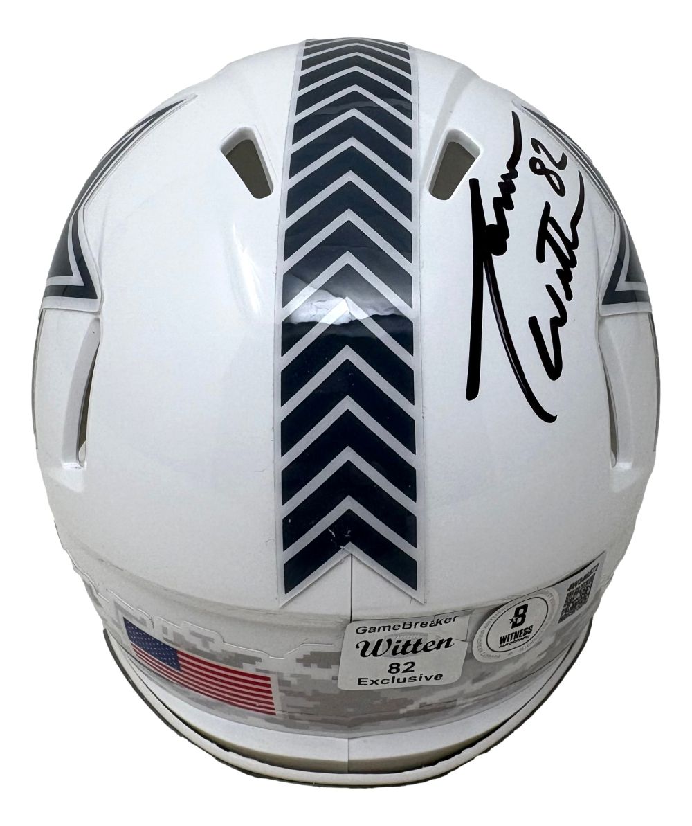 Jason Witten Signed Dallas Cowboys Salute To Service Mini Speed Helmet BAS