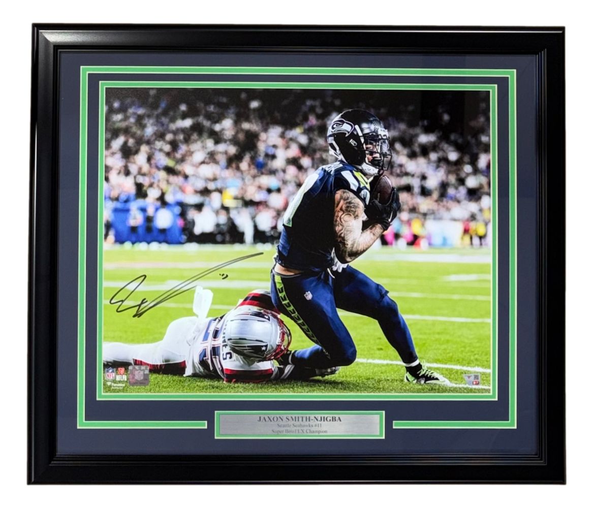 Jaxon Smith-Njigba Signed Framed 16x20 Seahawks vs Patriots Photo Fanatics