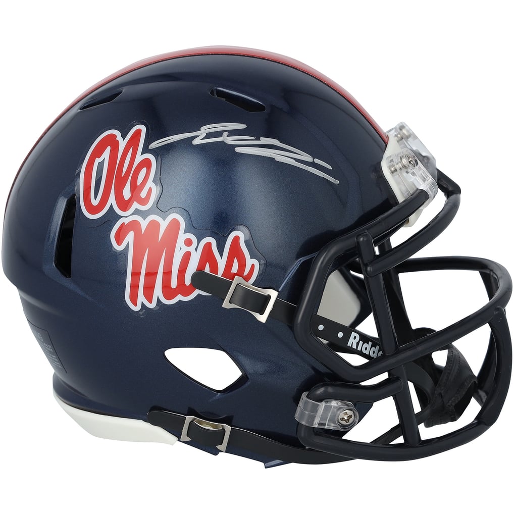 Jaxson Dart Autographed Ole Miss Navy Speed Mini Helmet Fanatics