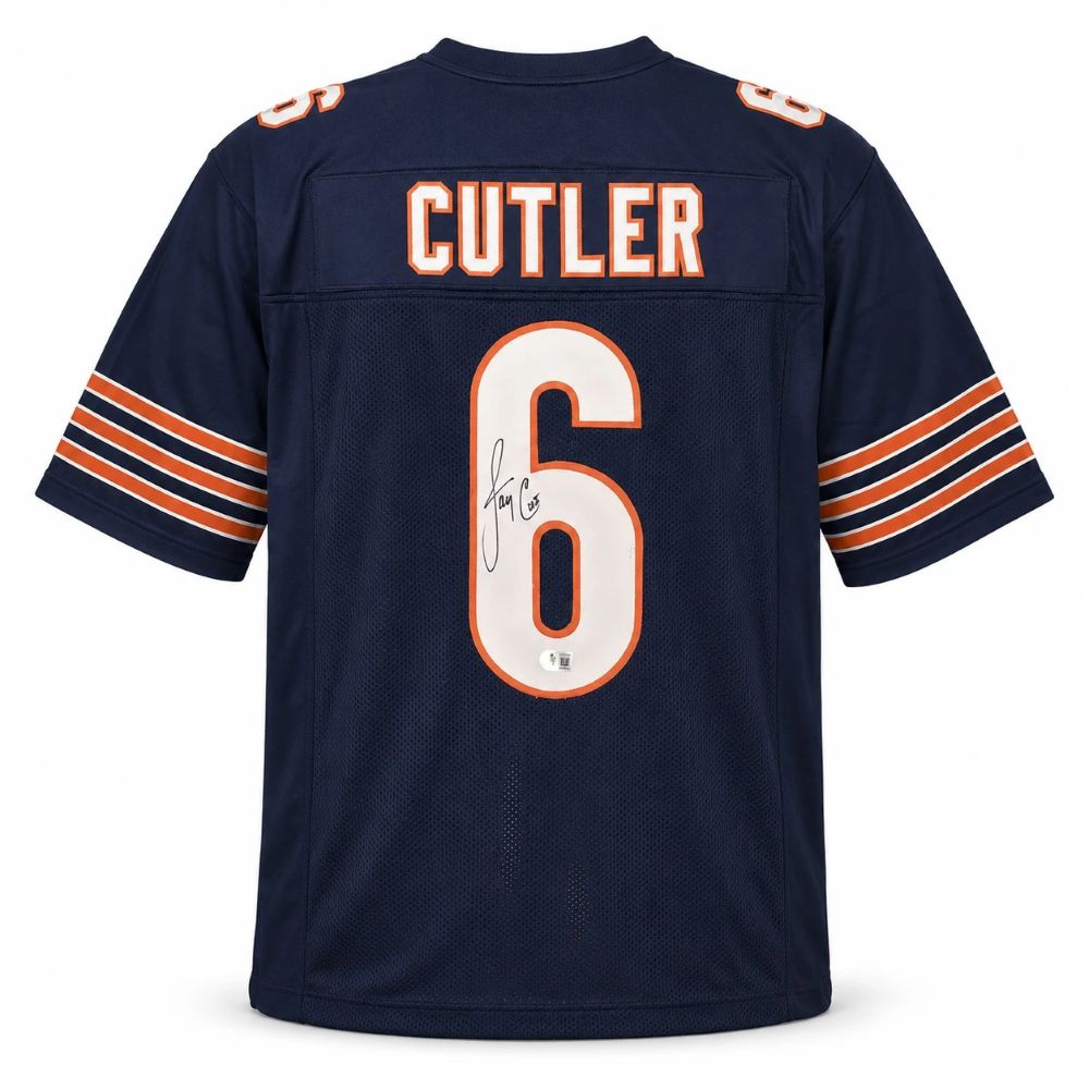 Jay Cutler Chicago Signed Navy Football Jersey BAS