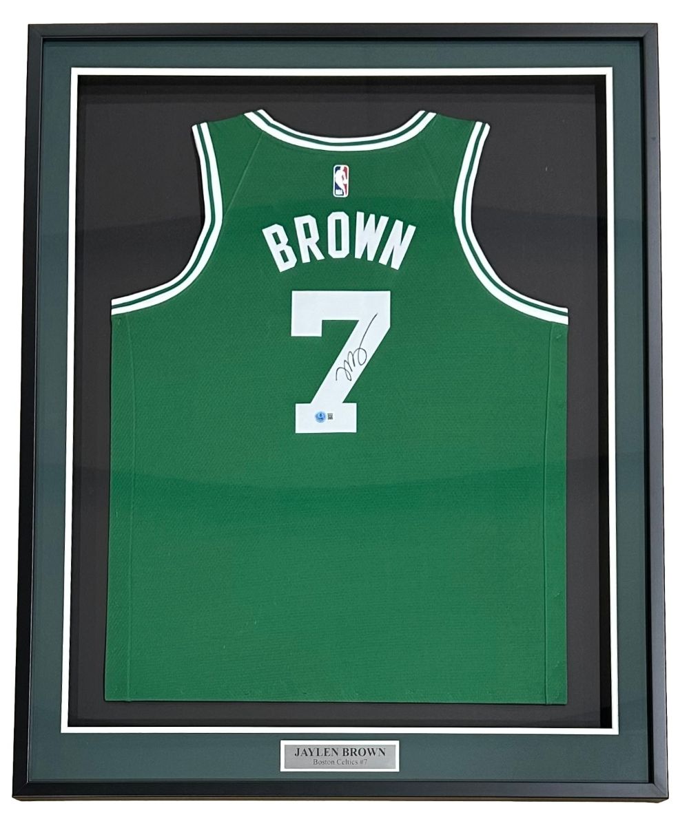 Jaylen Brown Signed Framed Boston Celtics Nike Swingman Jersey BAS
