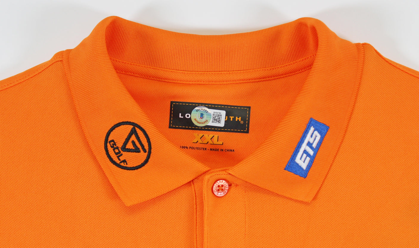 John Daly Authentic Signed Match Worn Orange Loudmouth Polo Shirt BAS #BK84780