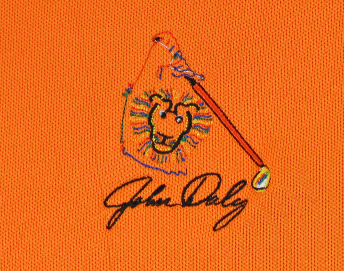 John Daly Authentic Signed Match Worn Orange Loudmouth Polo Shirt BAS #BK84780