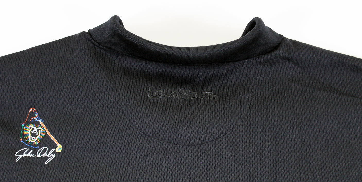 John Daly Authentic Signed Match Worn Black Loudmouth Polo Shirt BAS #BK84777