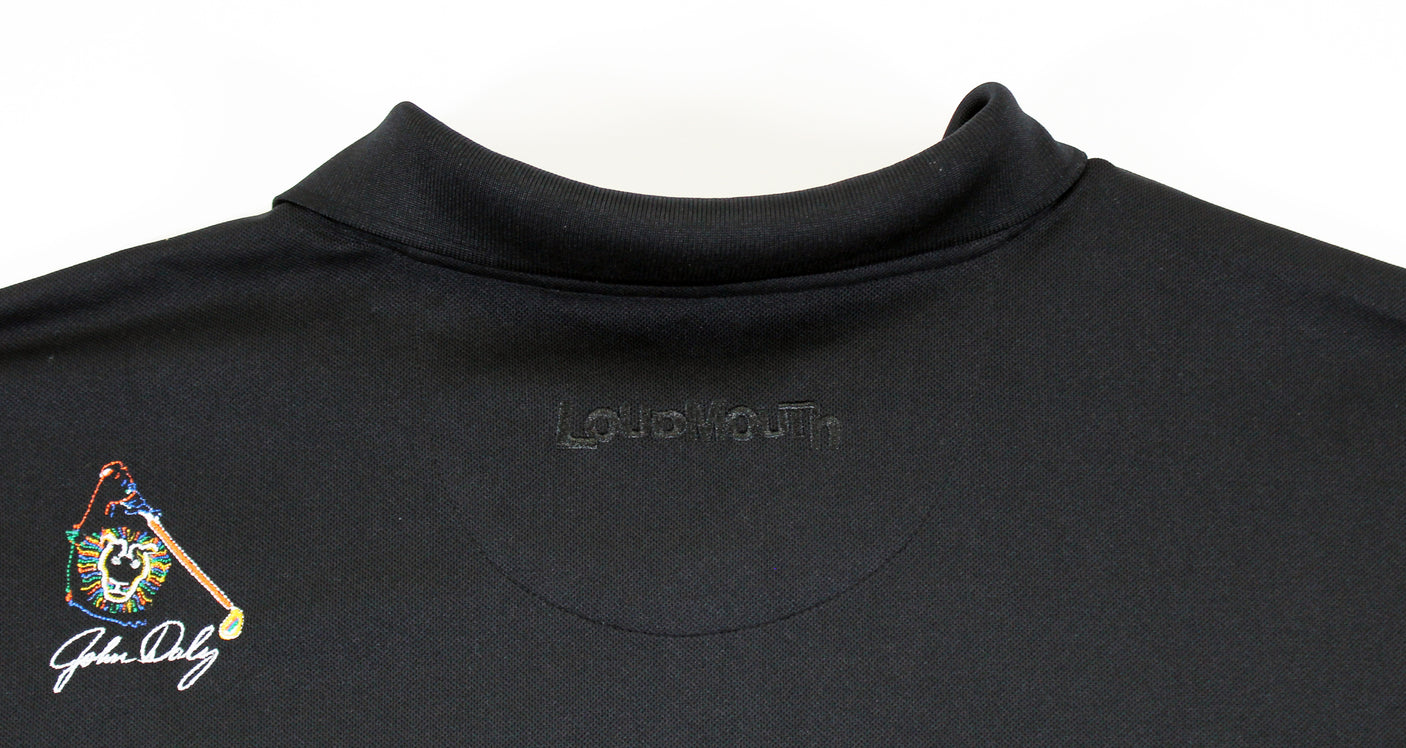 John Daly Authentic Signed Match Worn Black Loudmouth Polo Shirt BAS #BK84778