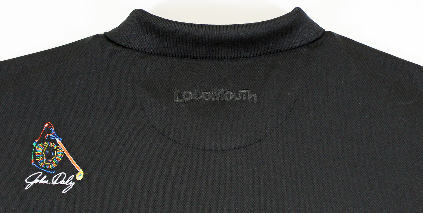 John Daly Signed Match Worn Black Loudmouth Polo Shirt BAS #BK84776JD107