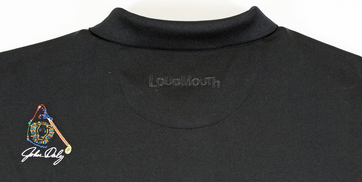 John Daly Signed Match Worn Black Loudmouth Polo Shirt BAS #BK84776JD107