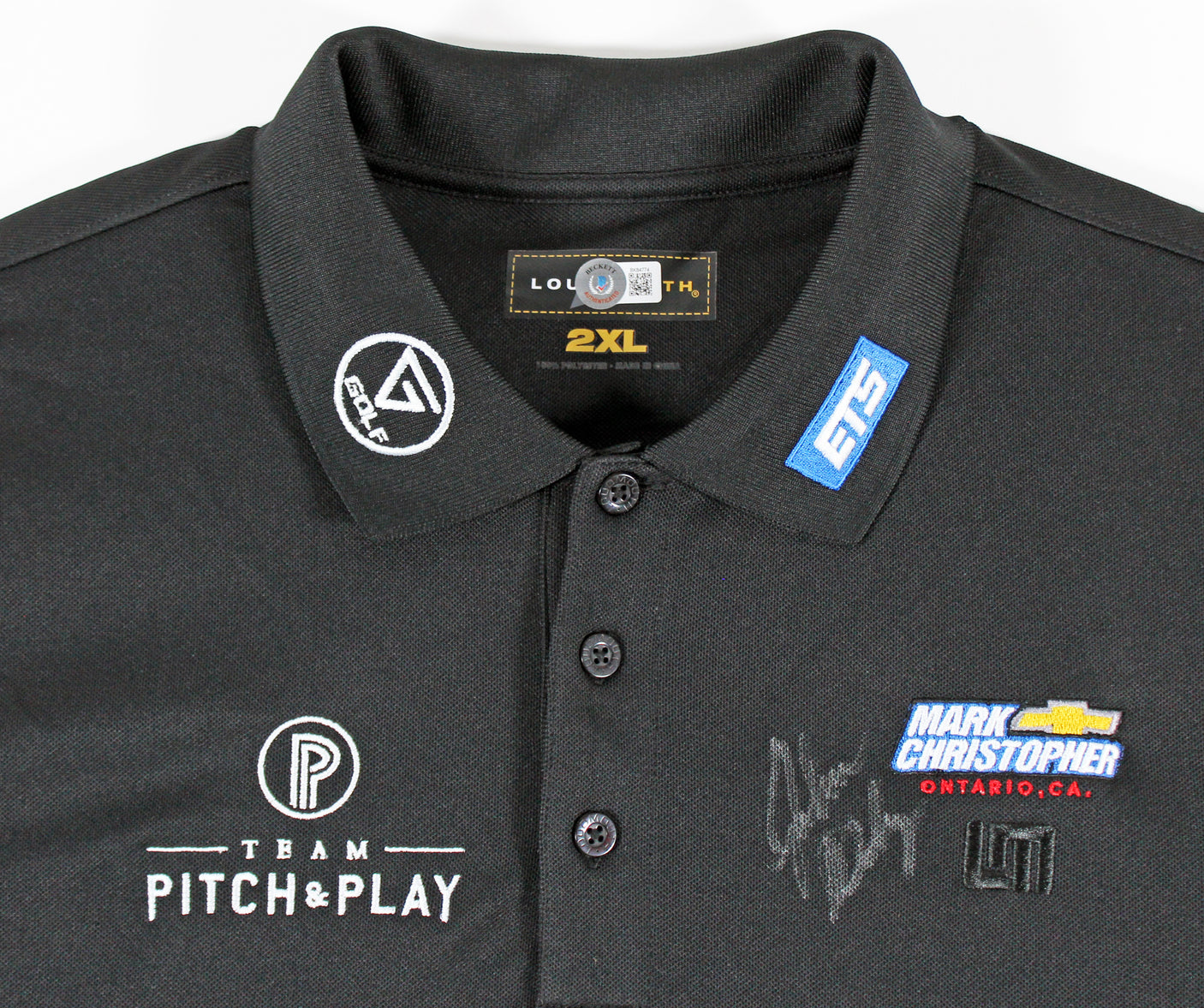John Daly Authentic Signed Match Worn Black Loudmouth Polo Shirt BAS #BK84774