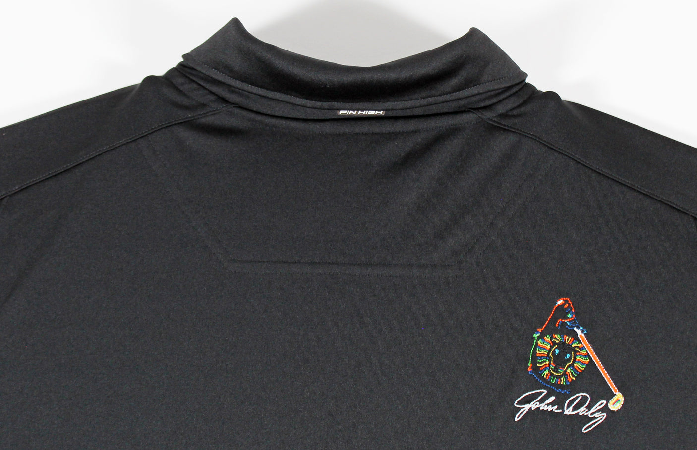 John Daly Authentic Signed Match Worn Black Pin High BCG Polo Shirt BAS #BK84772