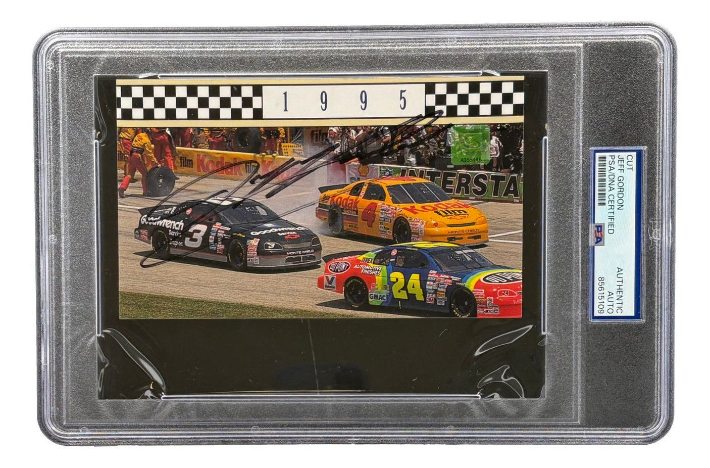 Jeff Gordon Signed Slabbed NASCAR Signature Cut PSA