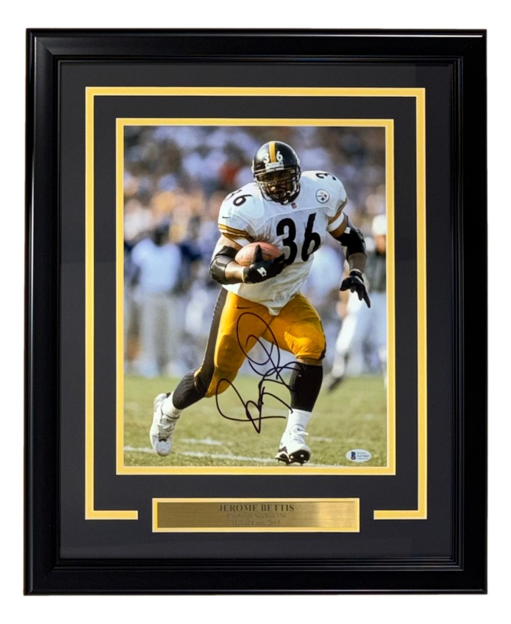 Jerome Bettis Signed Framed 11x14 Pittsburgh Steelers Photo BAS
