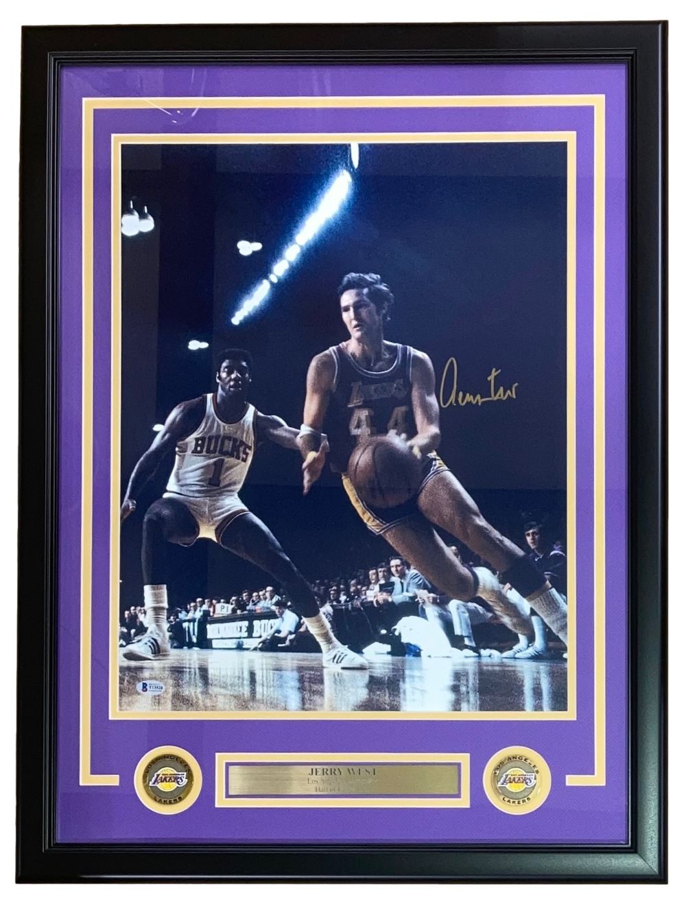Jerry West Signed Framed 16x20 Los Angeles Lakers Photo BAS