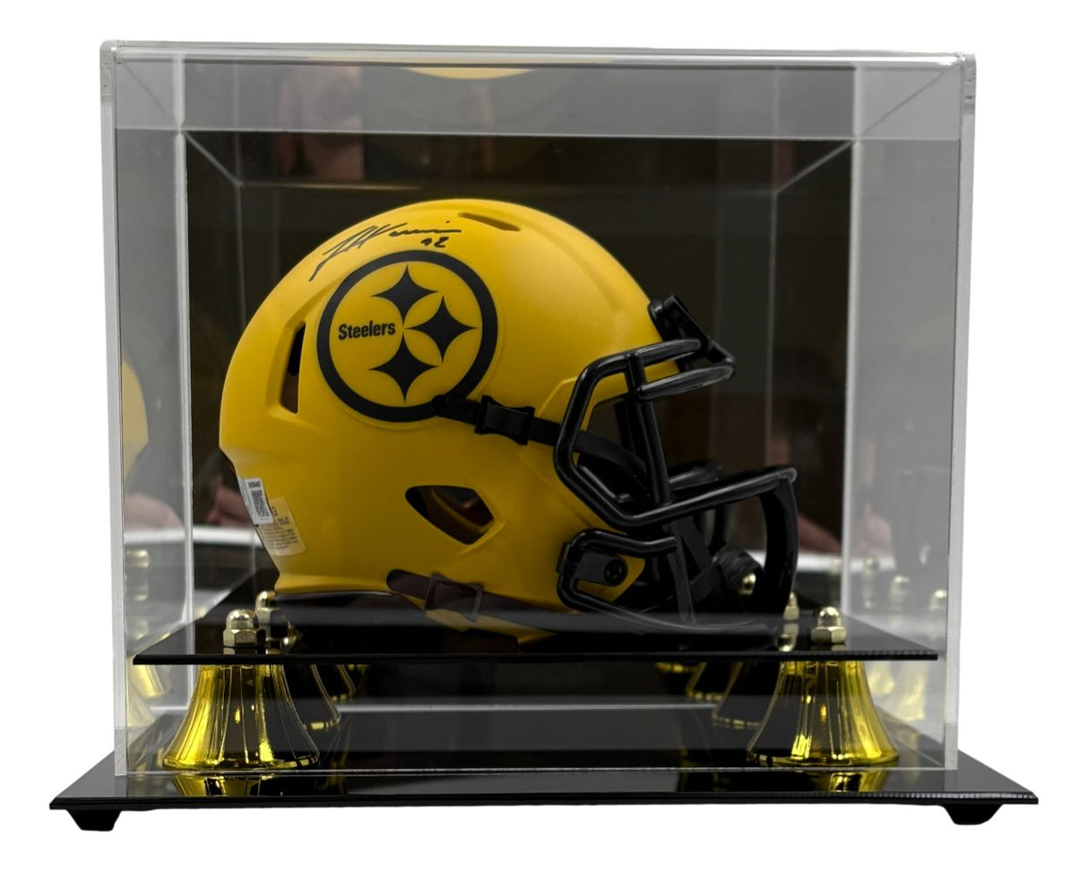 James Harrison Signed Pittsburgh Steelers Rave Mini Speed Helmet BAS w/ Case