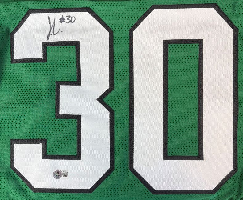 Jihaad Campbell Philadelphia Signed Kelly Green Football Jersey BAS