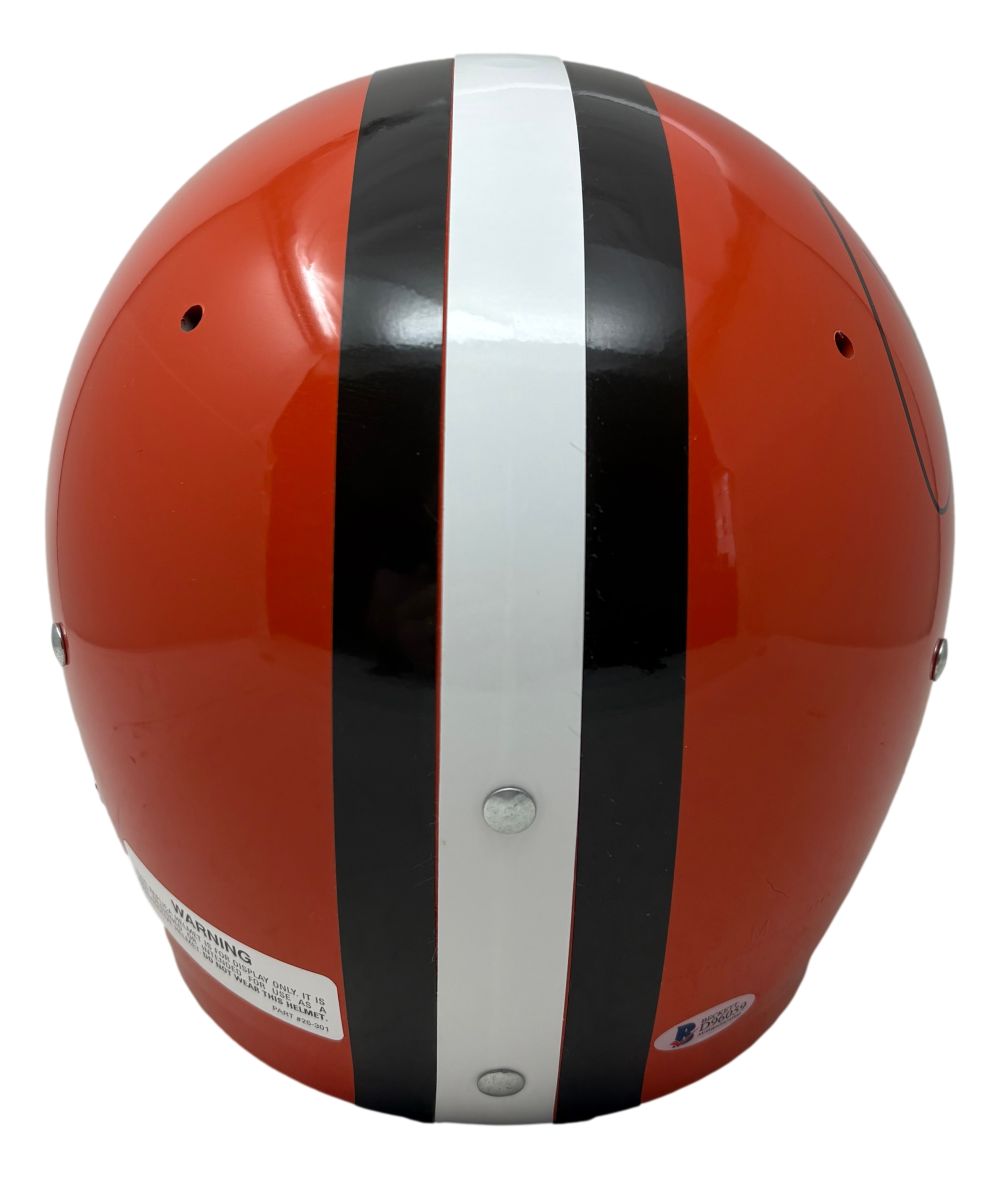 Jim Brown Signed Cleveland Browns FS TK Suspension Replica Helmet HOF 71 BAS