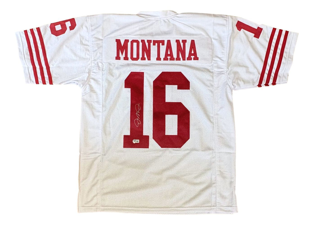 Joe Montana San Francisco Signed White Football Jersey BAS