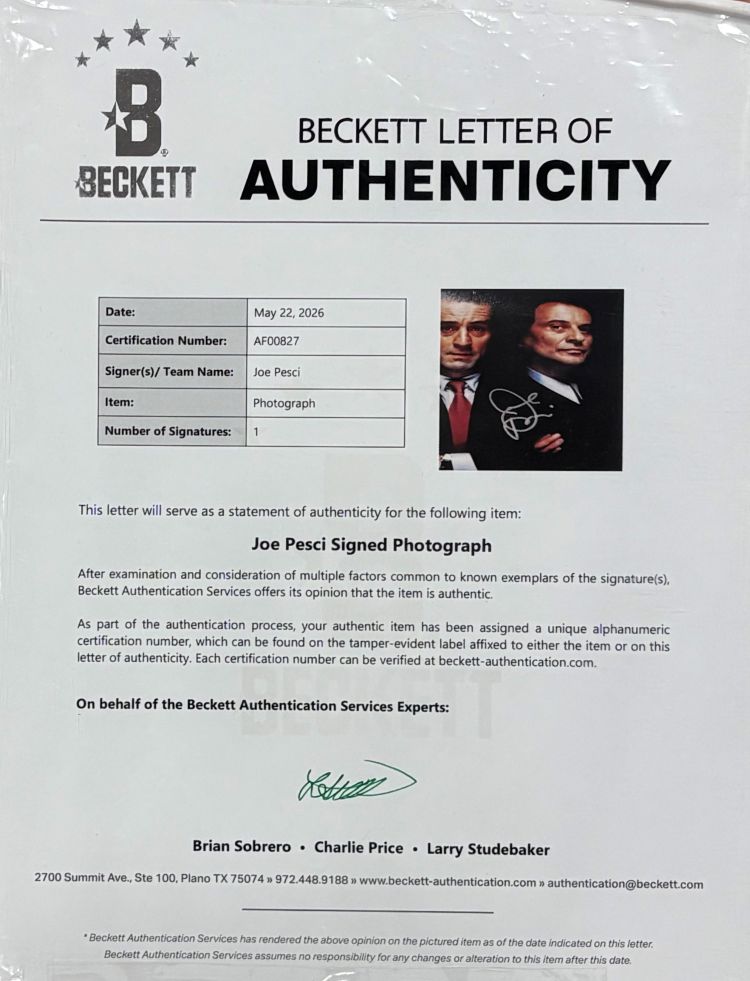 Joe Pesci Signed Autographed Framed 11x17 Goodfellas Movie Photo BAS LOA