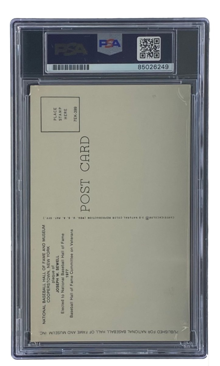 Joe Sewell Signed 4x6 Cleveland Hall Of Fame Plaque Card PSA/DNA 85026249 - Sports Integrity