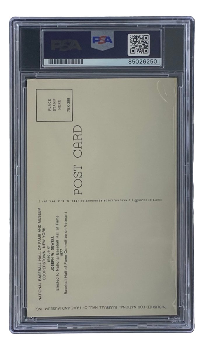 Joe Sewell Signed 4x6 Cleveland Hall Of Fame Plaque Card PSA/DNA 85026250 - Sports Integrity