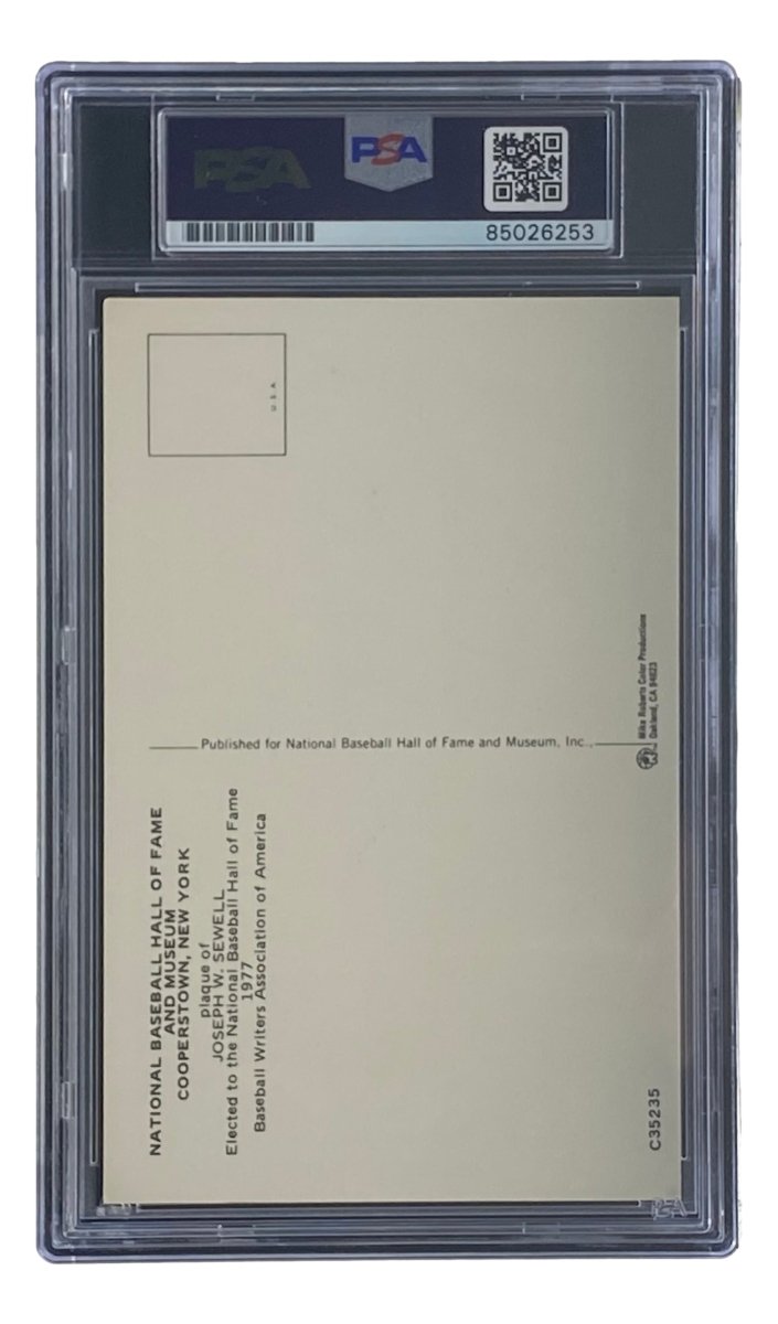 Joe Sewell Signed 4x6 Cleveland Hall Of Fame Plaque Card PSA/DNA 85026253 - Sports Integrity