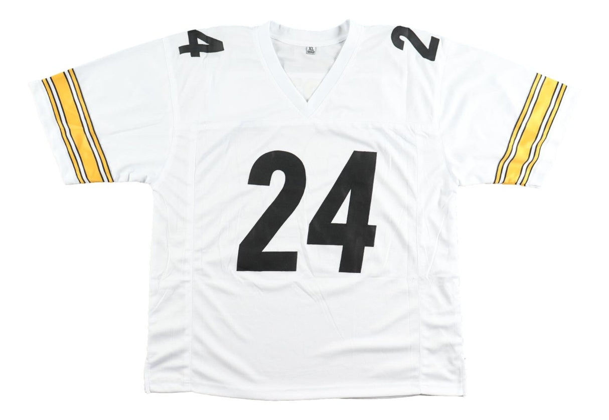 Joey Porter Jr Pittsburgh Signed White Football Jersey JSA QR Hologram