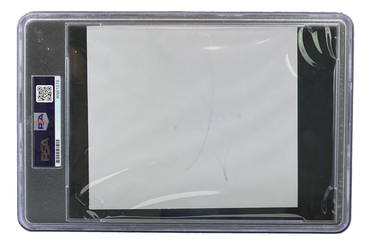 A John Cena Signed Slabbed WWE Cut Signature (PSA AN81378) by Sports Integrity, encased in a PSA-graded clear plastic slab with a blank or obscured front, label on the left, and plastic wrapping reflections visible.