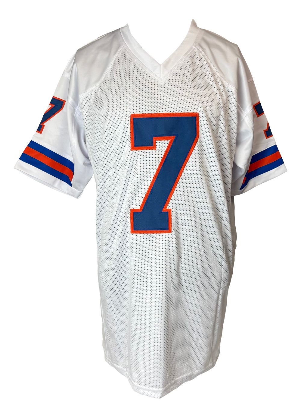 John Elway Denver Signed White Football Jersey BAS