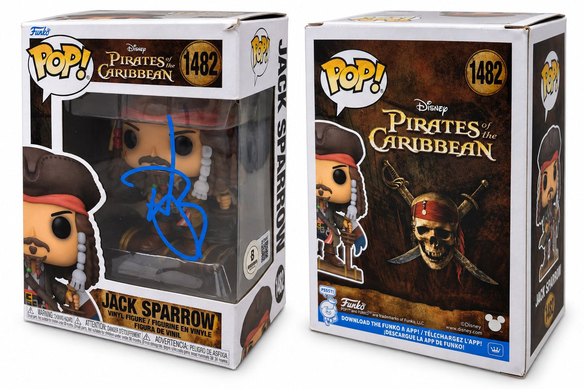 Johnny Depp Signed Pirates Of The Caribbean Funko Pop #1482 BAS BV12414
