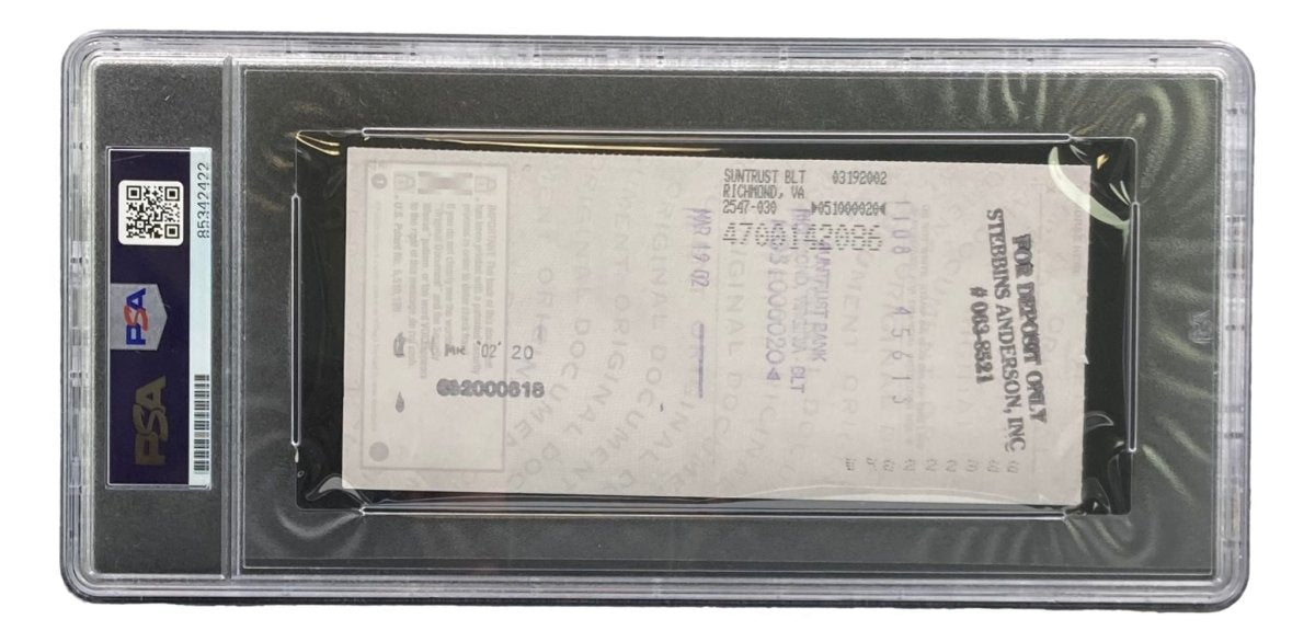 Johnny Unitas Baltimore Colts Signed Bank Check #7687 PSA - Sports Integrity