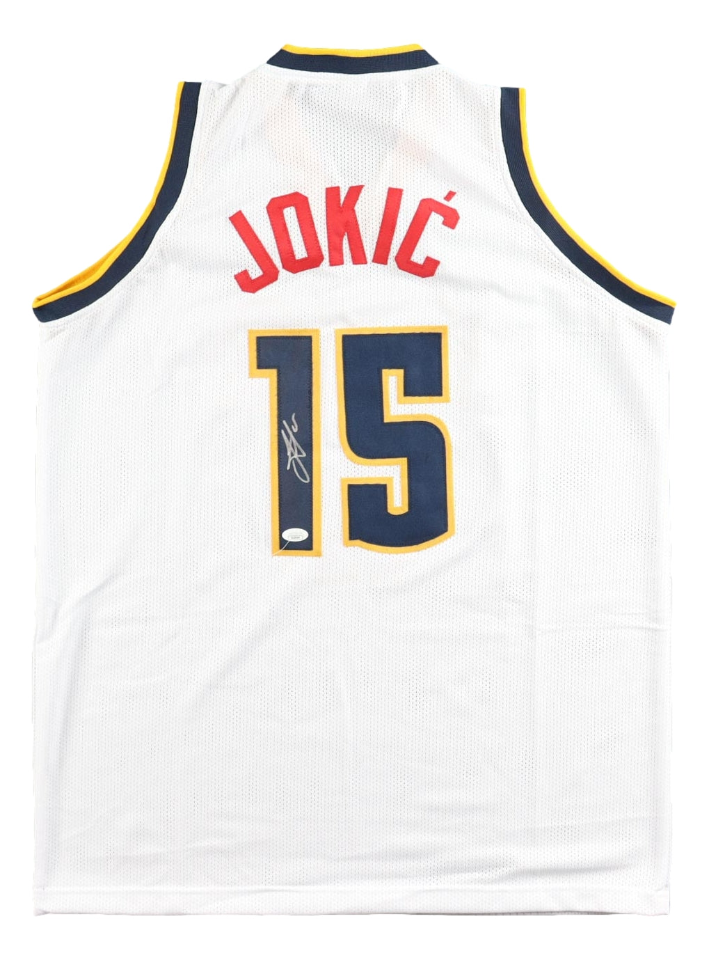Nikola Jokic Denver Signed White Basketball Jersey 2 JSA Hologram
