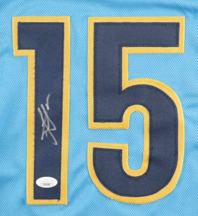 Nikola Jokic Denver Signed Light Blue Basketball Jersey JSA Hologram