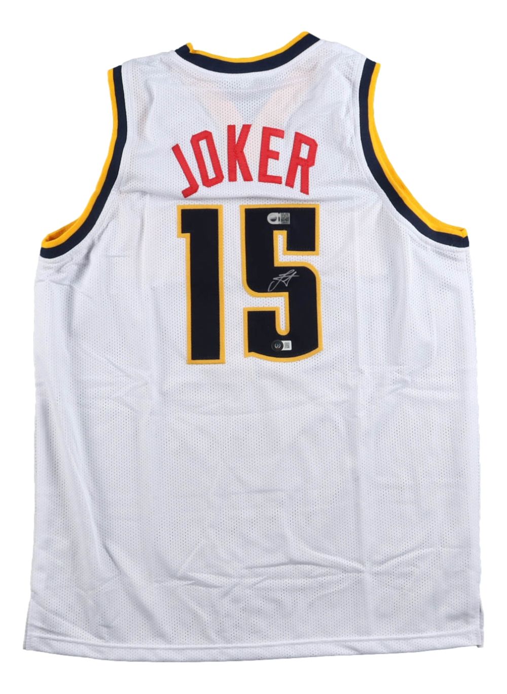 Nikola Jokic Denver Signed White Joker Basketball Jersey BAS