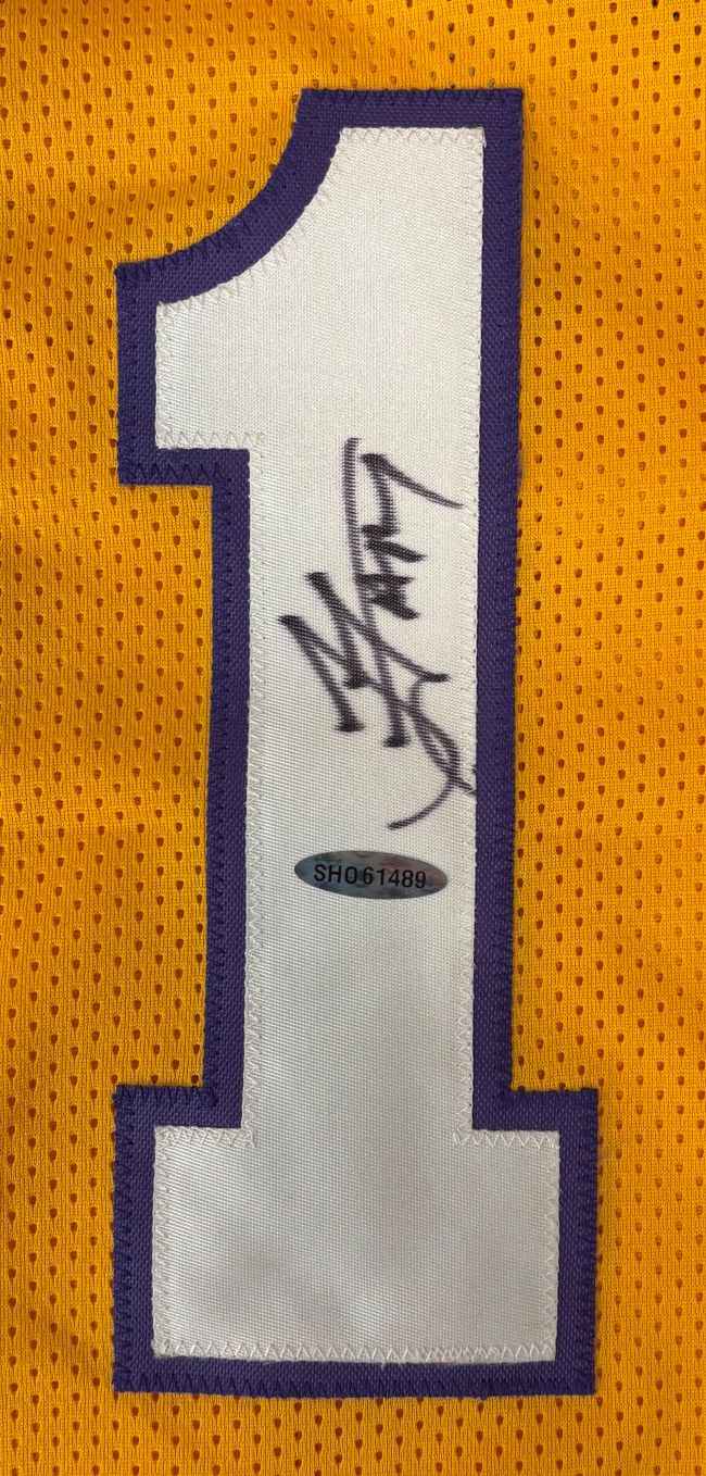 Jordan Farmar Los Angeles Signed Yellow Basketball Jersey UDA Hologram