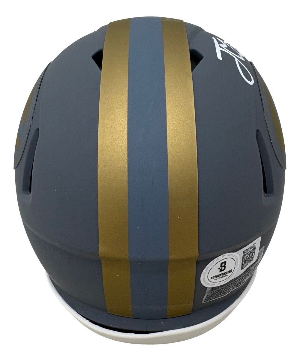 Jordan Love Signed Green Bay Packers Slate Mini Speed Helmet BAS