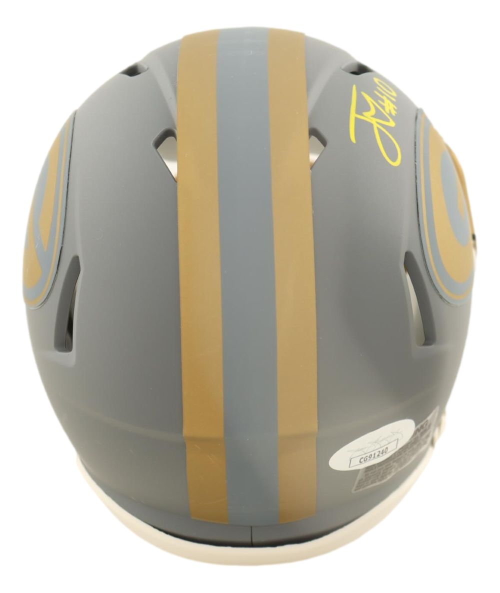 Jordan Love Signed Green Bay Packers Slate Mini Speed Helmet JSA