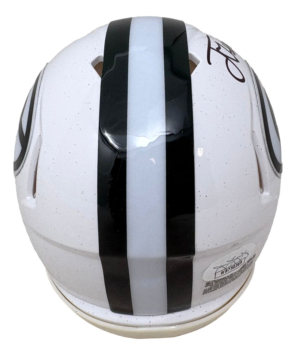 Jordan Love Signed In Black Green Bay Packers White Mini Speed Helmet JSA