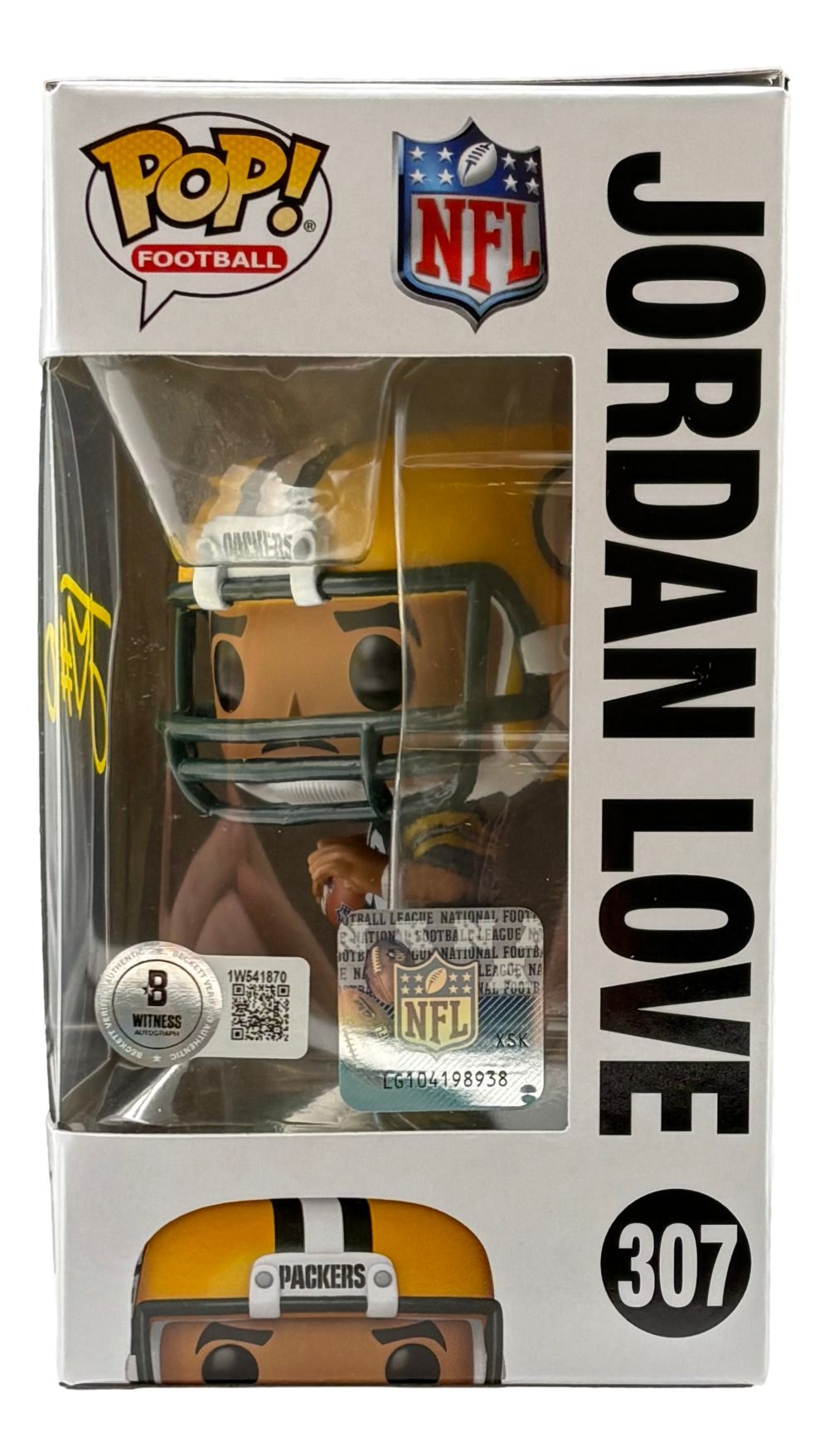 Jordan Love Signed Green Bay Packers Funko Pop #307 BAS