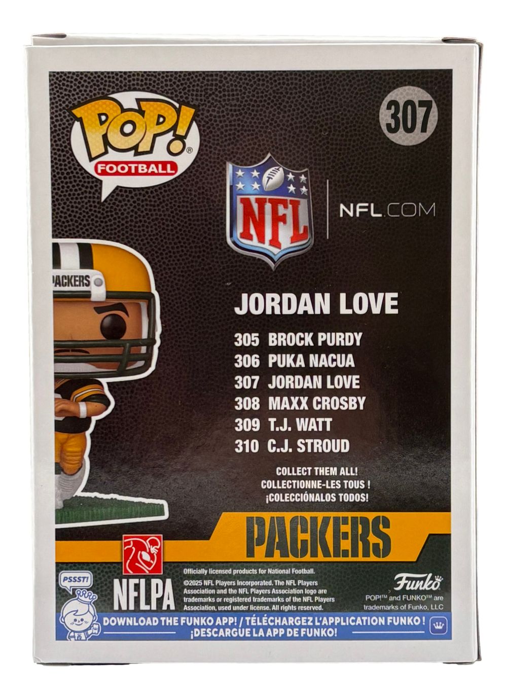 Jordan Love Signed Green Bay Packers Funko Pop #307 BAS