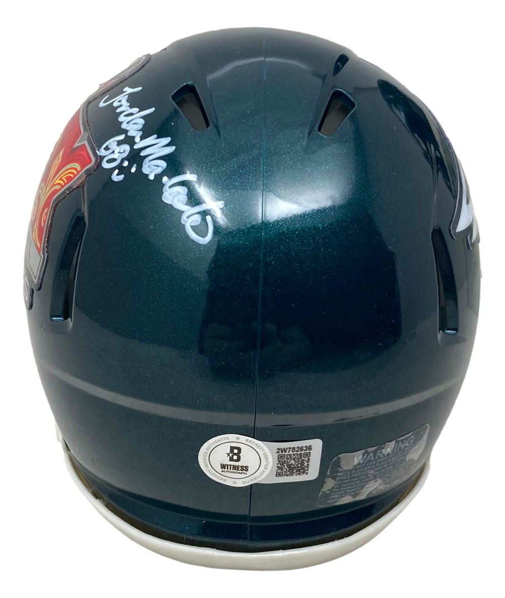 Jordan Mailata Signed Philadelphia Eagles Super Bowl 59 Mini Speed Helmet BAS