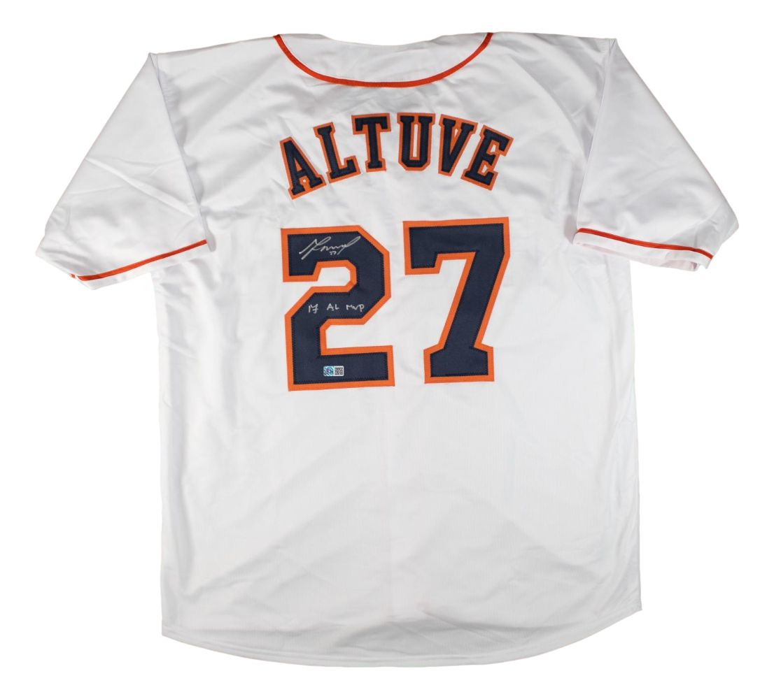 Jose Altuve Houston Signed White Baseball Jersey 17 AL MVP GTSM