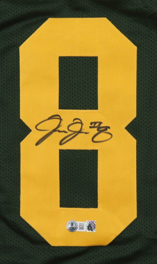 Josh Jacobs Green Bay Signed Alternate Green Football Jersey BAS