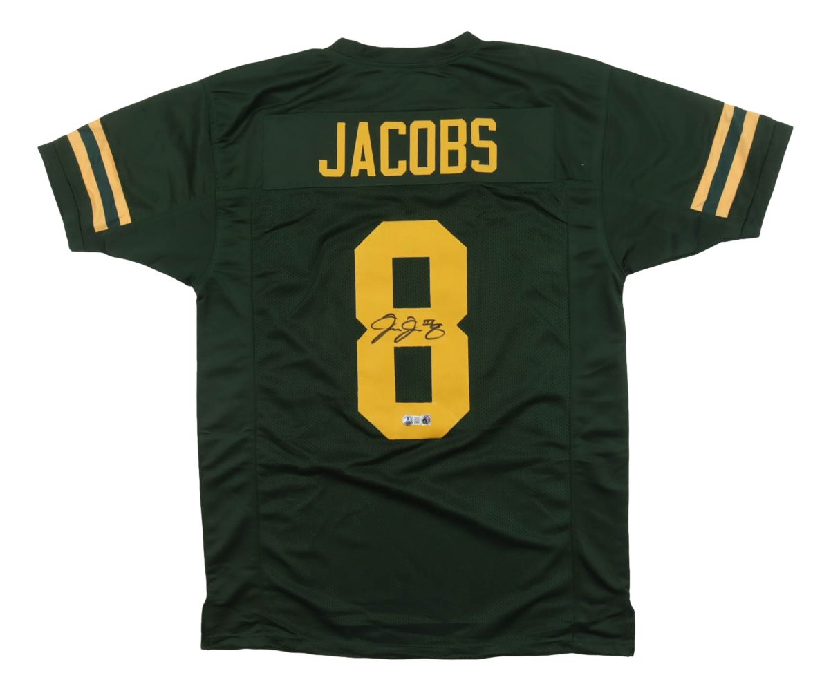 Josh Jacobs Green Bay Signed Alternate Green Football Jersey BAS