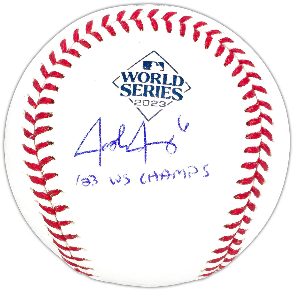 Josh Jung Texas Rangers Signed 2023 World Series Baseball 23 WS Champs BAS