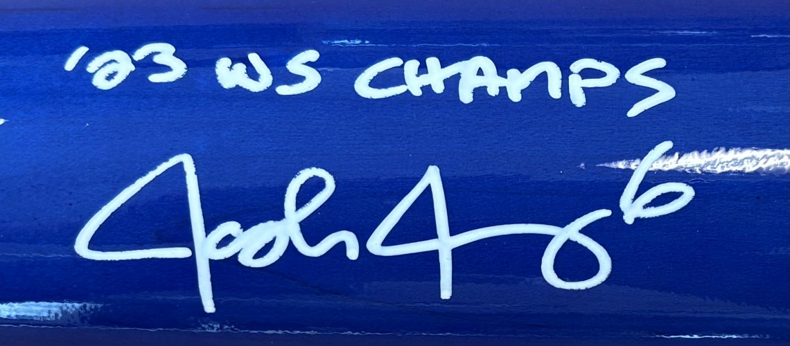 Josh Jung Texas Rangers Signed Marucci Game Model Baseball Bat 23 WS Champs BAS