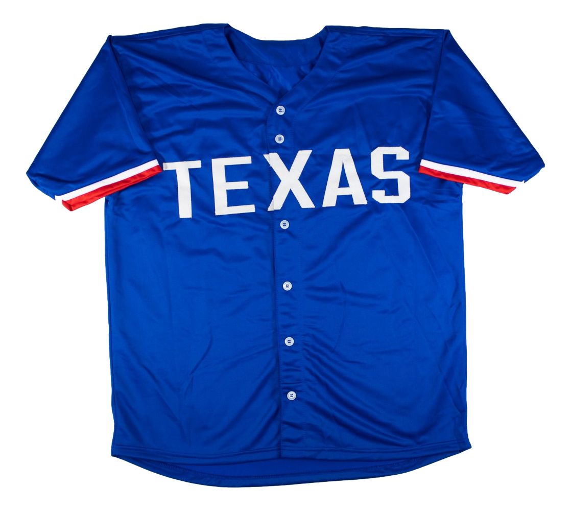 Josh Jung Texas Signed Blue Baseball Jersey GTSM