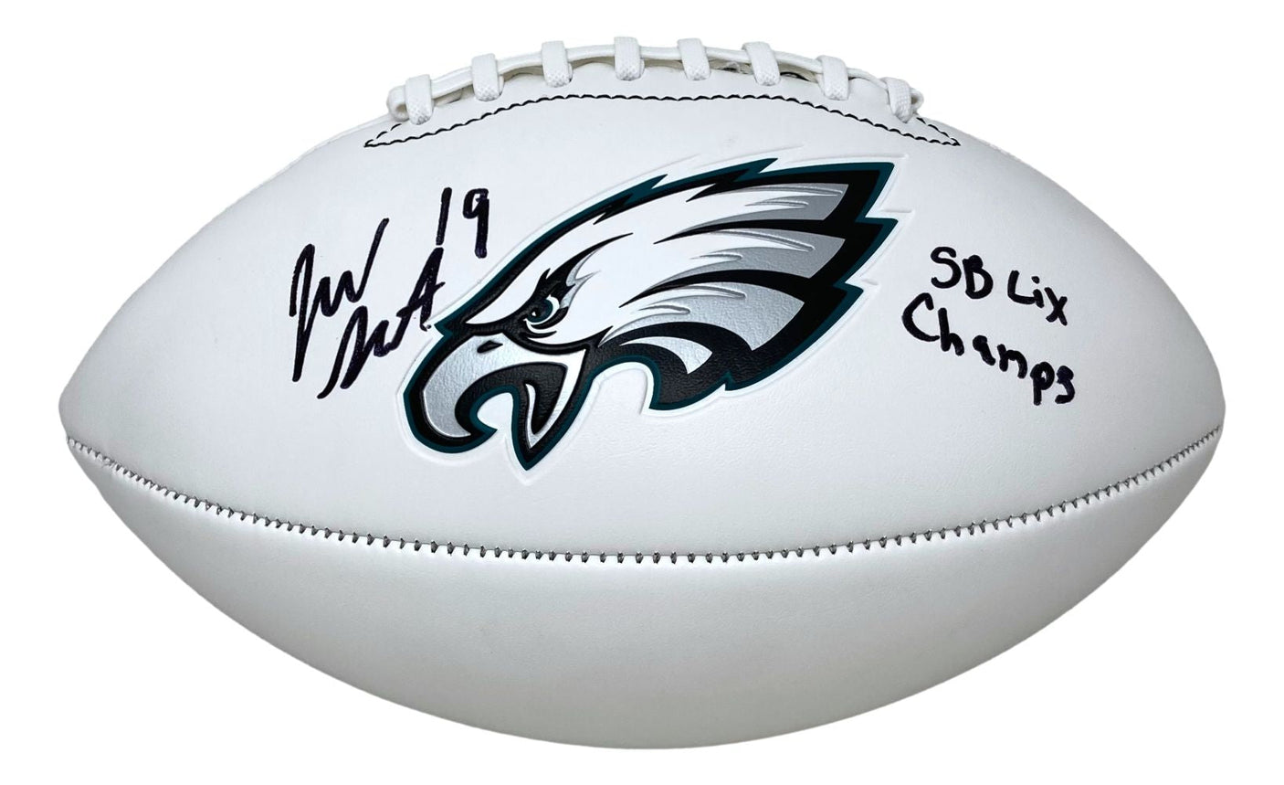 Josh Sweat Signed Philadelphia Eagles Logo Football SB LIX Champs Inscript BAS
