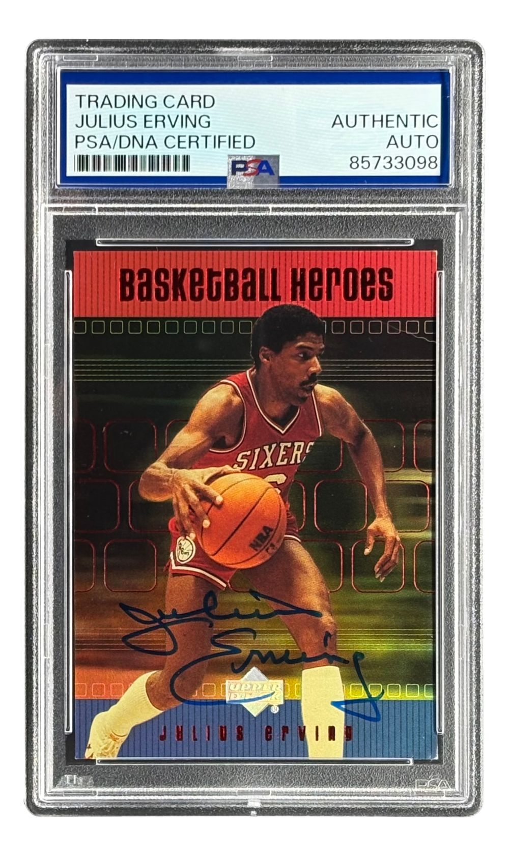 Julius Erving Signed 1999 Upper Deck #H51 76ers Trading Card PSA/DNA